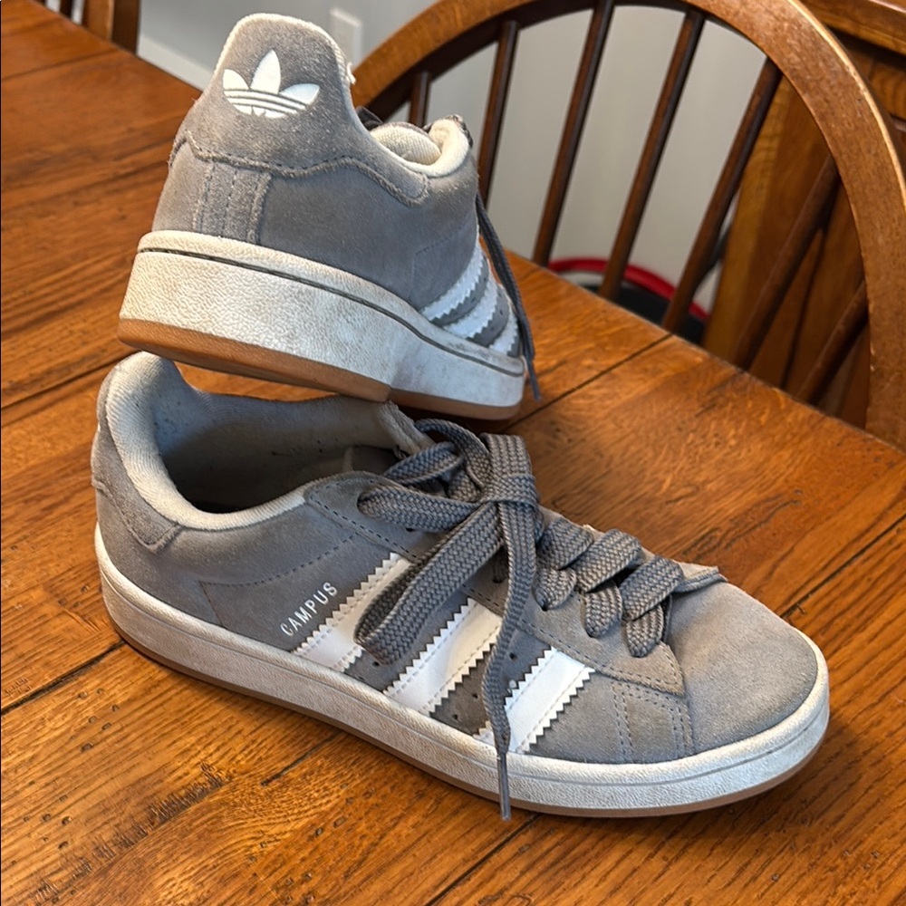 Adidas Campus Gray and White Sneakers
